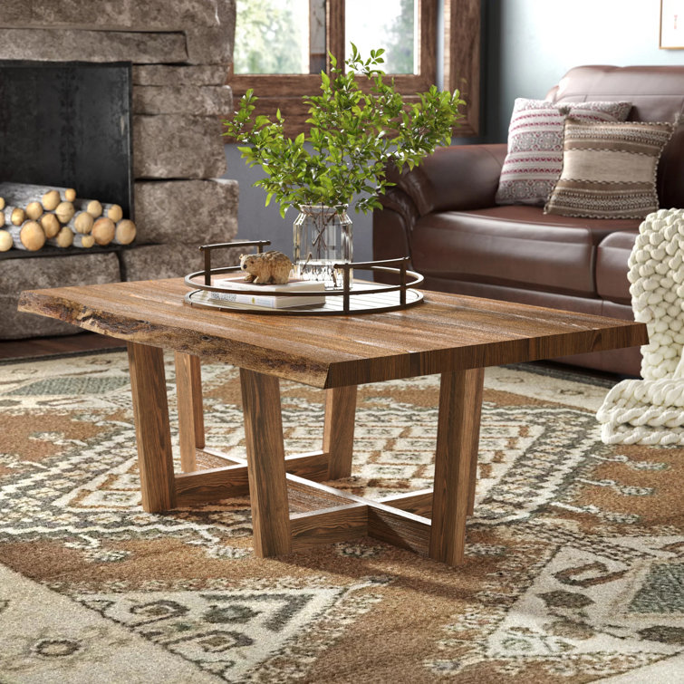 Loon Peak® Stanhope Solid Wood Pedestal Coffee Table & Reviews Wayfair